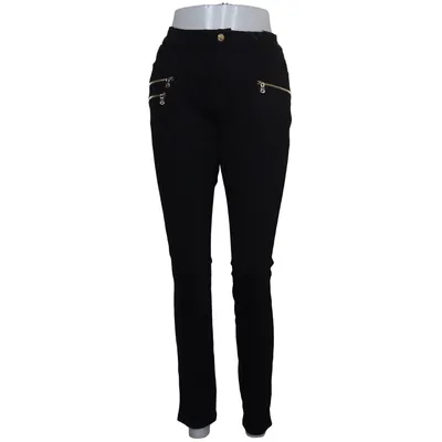 Pantalon (Noir) de Miss Anna Coton, Élasthane, Polyester