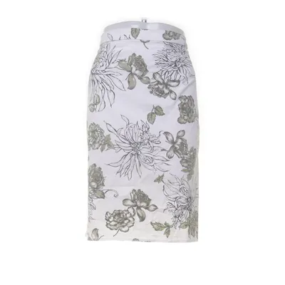 Kjol (Vit, Flerfärgad) från Carlo Colucci Bomull, Elastan