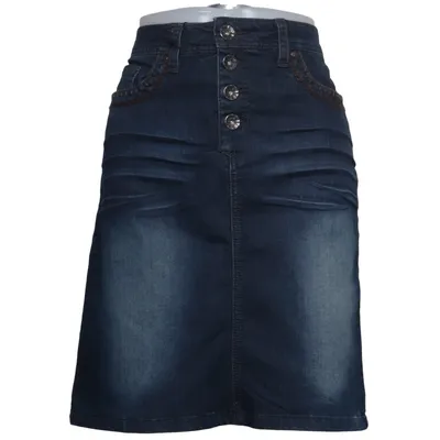 Spijkerrok (Blauw) van Honey B Blue Katoen, Elastaan, Polyester