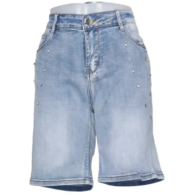 Short en jean (Bleu) de H & D Coton, Élasthane