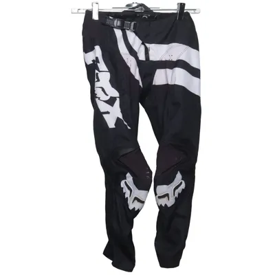 Motorcycle pants (Black, White) from Fox Elastane, Leather, Polyamide, Polyester