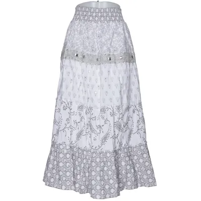 Maxi skirt (White, Multicolored) from BPC Selection Cotton