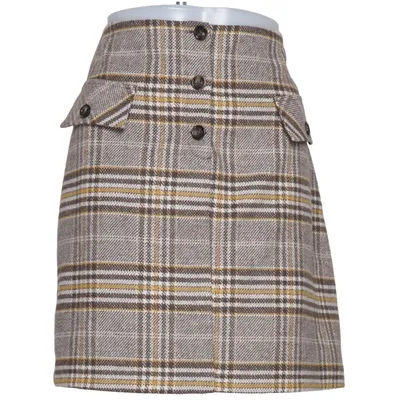 Skirt (Brown, White, Yellow) from Tu Woman Acrylic, Polyamide, Polyester, Viscose, Wool