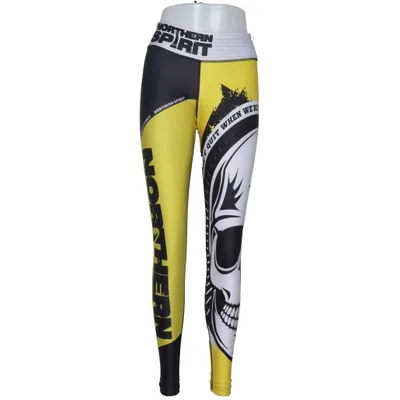 Sports tights (Yellow, Black, Multicolored) from Northern Spirit Elastane, Polyamide