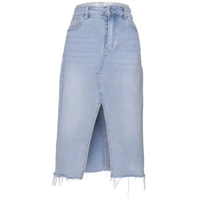Jupe en jean (Bleu) de Hello Miss Coton, Élasthane