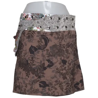 Skirt (Brown, Multicolored) from Moshiki Cotton