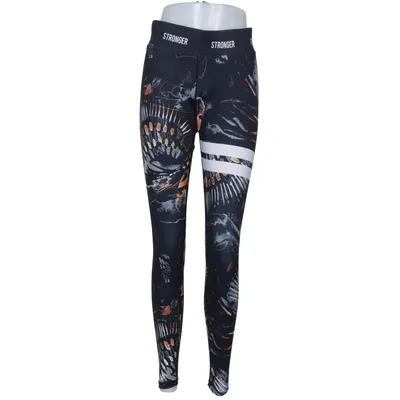 Træningsleggings (Sort, Flerfarvet) fra Stronger Elastan, Genanvendt polyester