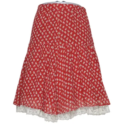 Jupe (Rouge, Blanc) de Lange Soie