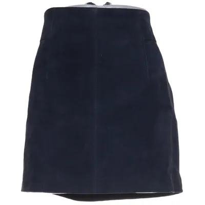 Läderkjol (Blå) från H&M Skinn, Polyester, Mocka