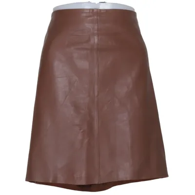 Lederrock (Braun) von Hallhuber Leder, Polyester