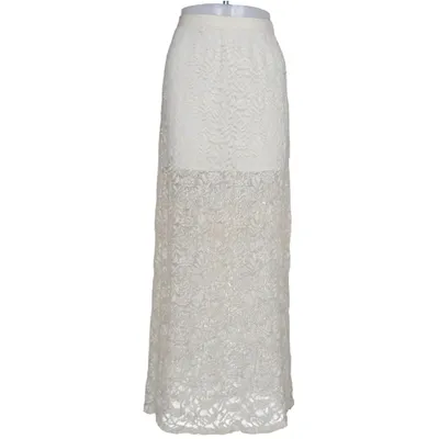 Maxi nederdel (Hvid) fra Abercrombie & Fitch Bomuld, Nylon, Viscose
