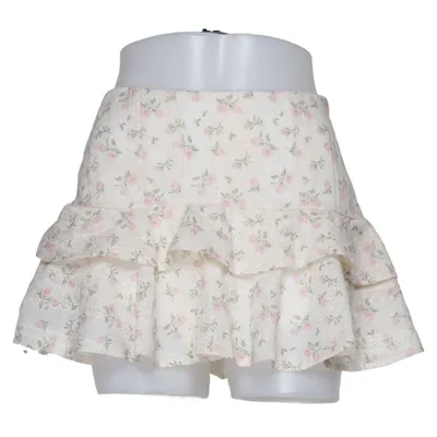 Jupe-short (Blanc, Multicolore) de Romwe Polyester