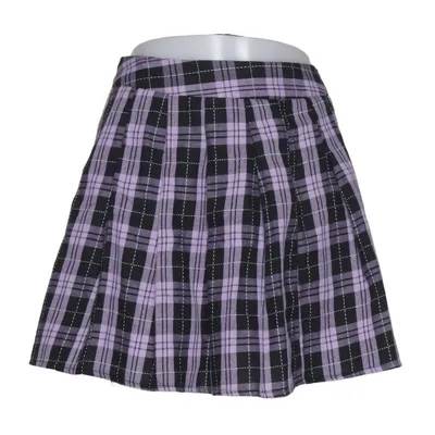Skirt (Purple, Black) from Romwe Polyester