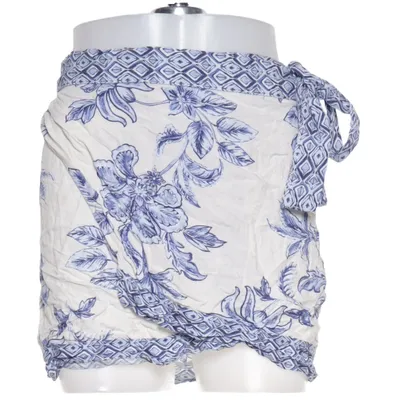 Wikkelrok (Wit, Blauw) van Zara Linnen, Viscose