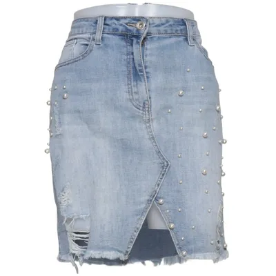 Jeanskjol (Blå) från Re-Dress Bomull, Elastan
