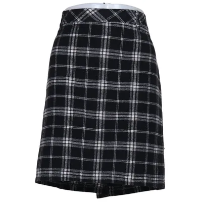 Jupe (Noir, Blanc) de Up Fashion Polyester, Laine