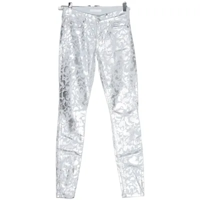 Spijkerbroek (Zilver) van 7 for All Mankind Katoen, Elastaan
