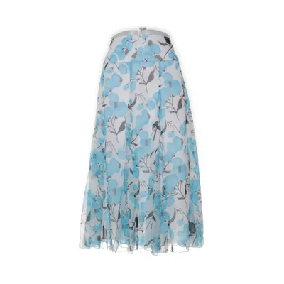 Långkjol (Blå, Vit) från Linnea Polyester