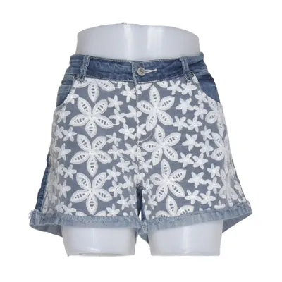 Denim shorts (Blauw, Wit) van Rue21 Katoen, Elastaan, Polyester