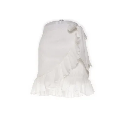 Slå om-nederdel (Hvid) fra Missguided Elastan, Polyester