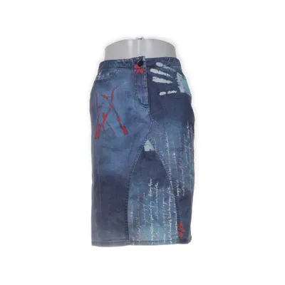 Denim skirt (Blue, Multicolored) from School Rag Cotton, Elastane, Polyamide