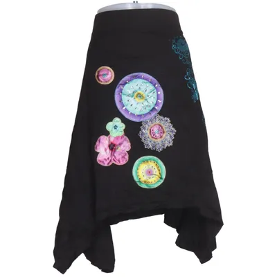 Jupe (Noir, Multicolore) de Desigual Coton