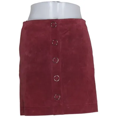 Läderkjol (Röd) från Mango Skinn, Polyester