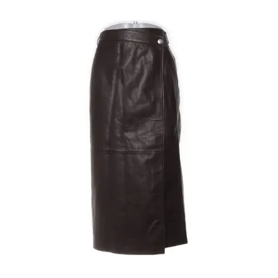 Leren rok (Bruin) van Samsøe & Samsøe Leer, Viscose
