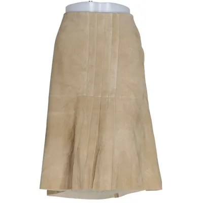 Leather skirt (Beige) from Hollies Stockholm Leather, Polyester