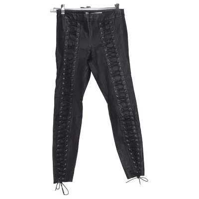 Pantalon en cuir (Noir) de Zoe Karssen Coton, Élasthane, Cuir