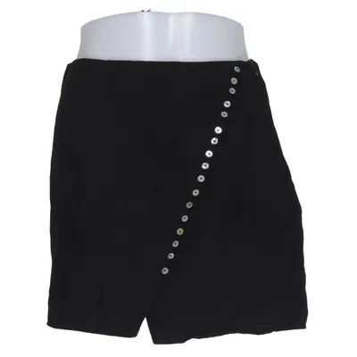 Jupe portefeuille (Noir) de Zara Coton, Lin, Viscose