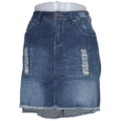 Spijkerrok (Blauw) van Denim Identity by Zizzi Katoen, Elastaan