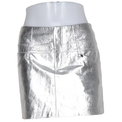Läderkjol (Silverfärgad) från Theyskens’ Theory Elastan, Skinn, Silke