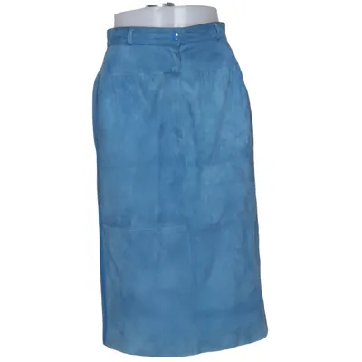 Jupe en cuir (Bleu) de Louis Féraud Cuir, Viscose