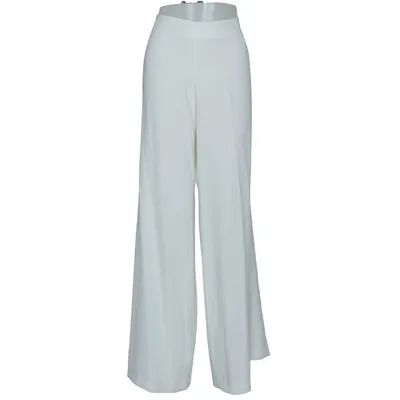 Pantalon patte d'éléphant (Blanc) de Tricot Chic Polyester