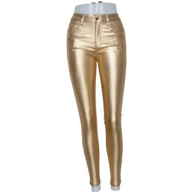 Jeans (Gold) from Zara Cotton, Elastane, Polyester