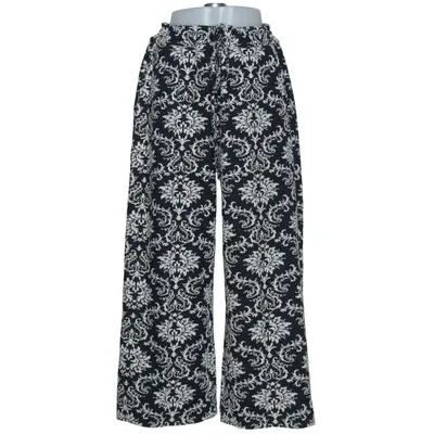 Pantalon patte d'éléphant (Noir, Blanc) de Norah Coton, Élasthane, Polyester, Viscose