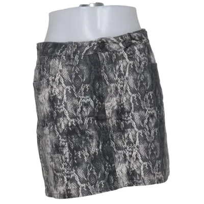 Skirt (Gray, Black, White) from Zara Denim Cotton, Elastane