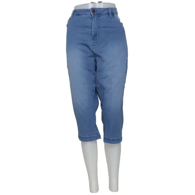 Three-quarter pants (Blue) from Zizzi Cotton, Elastane, Polyester