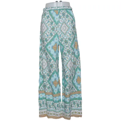 Pantalon patte d'éléphant (Bleu, Vert, Multicolore) de Shein Coton