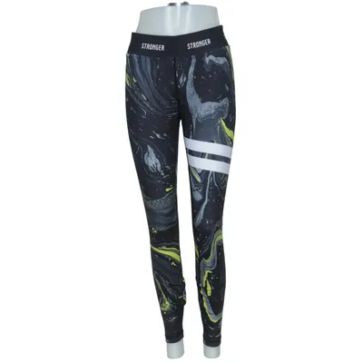 Træningsleggings (Sort, Gul, Grå) fra Stronger Elastan, Polyester