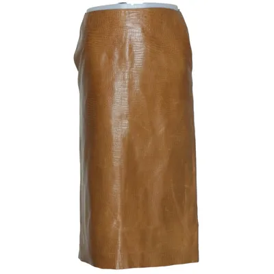Läderkjol (Brun) från Massimo Dutti Acetat, Kupro, Skinn