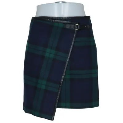 Skirt (Blue, Green) from Holly & Whyte by Lindex Polyester, Wool
