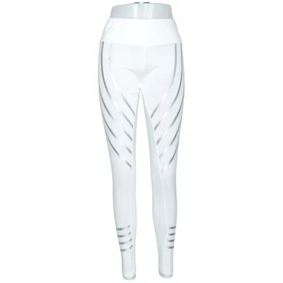 Sportleggings (Wit, Grijs) van Fancyqube Elastaan, Polyester