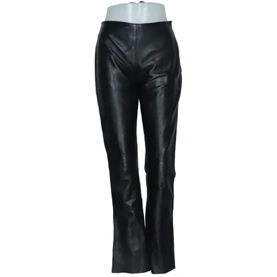 Leren broek (Zwart) van Saki Leer, Polyester