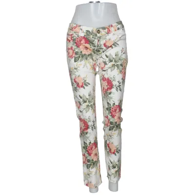Jeans (White, Multicolored) from Cindy H Cotton, Elastane, Polyester