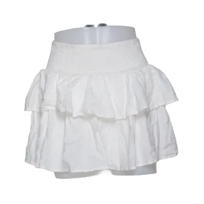 Skirt (White) from Bershka Linen, Viscose