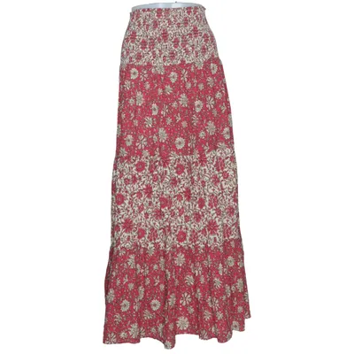 Långkjol (Röd, Flerfärgad) från Primark Bomull, Elastan