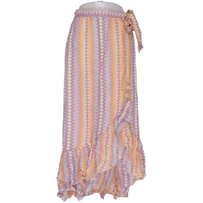 Jupe portefeuille (Orange, Violet, Blanc) de Stella Nova Polyester, Soie, Viscose