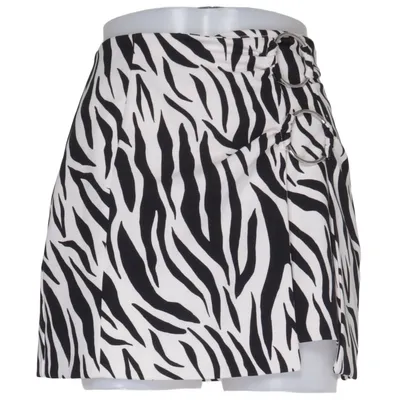 Skirt (Black, White) from Bershka Elastane, Polyester
